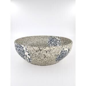 9.5" Blue Floral Chinese Ceramic Serving Bowl